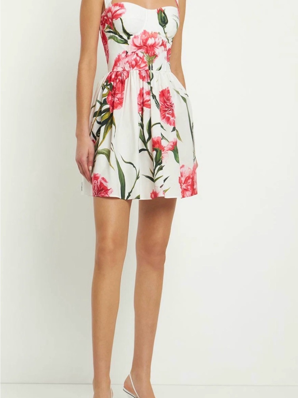 Dolce & Gabbana pleated poplin floral Mini Dress